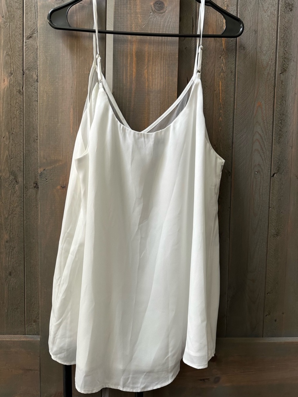 Lulus White Mesh-Trim V-Neck Cami Tank Top XL NWOT - Picture 6 of 8